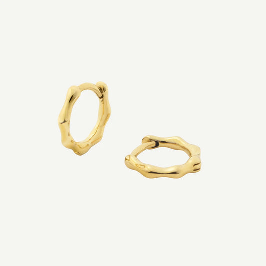 D.Louise Gold Bamboo Huggie Earrings