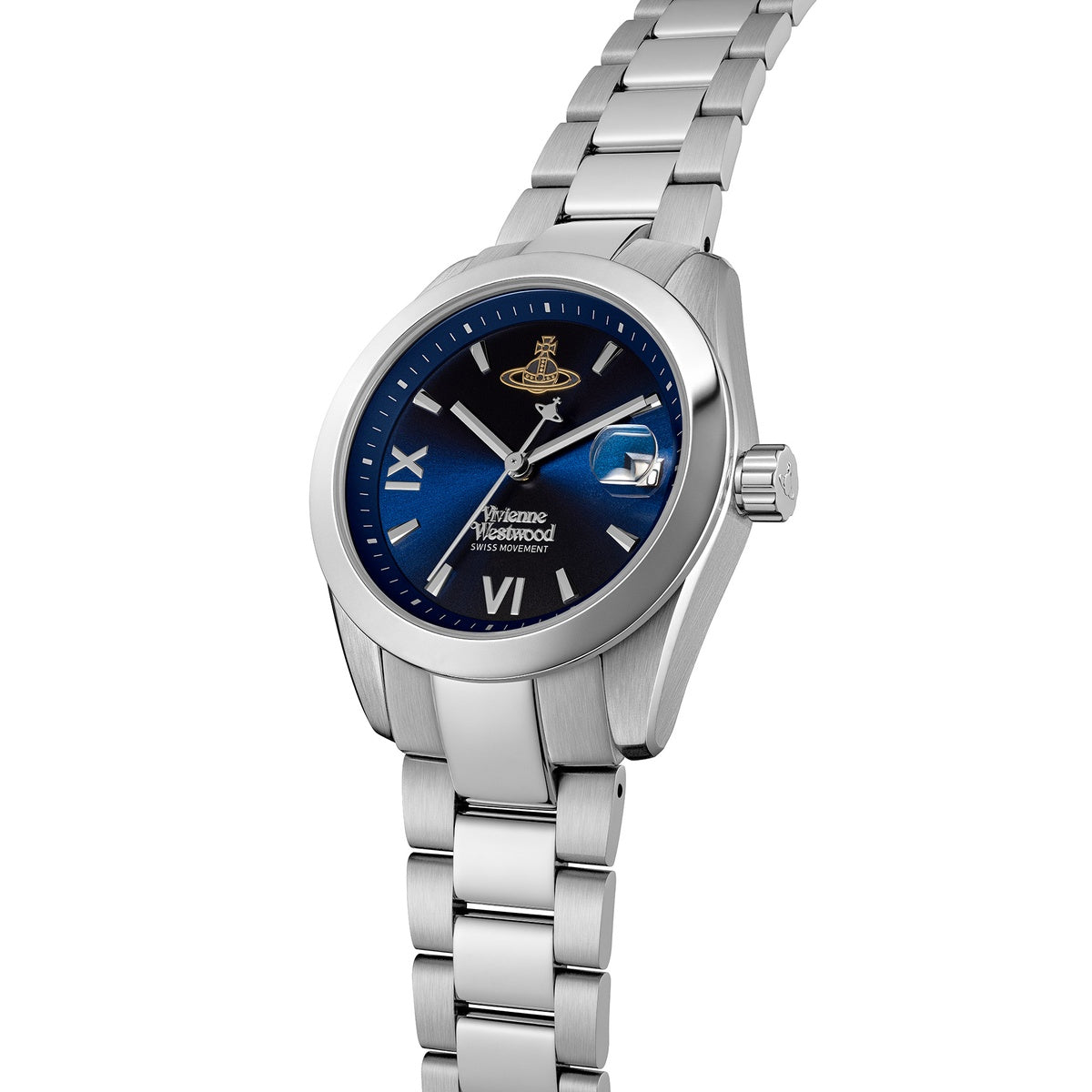 Vivienne Westwood Silver Fenchurch Midnight Blue Dial Watch