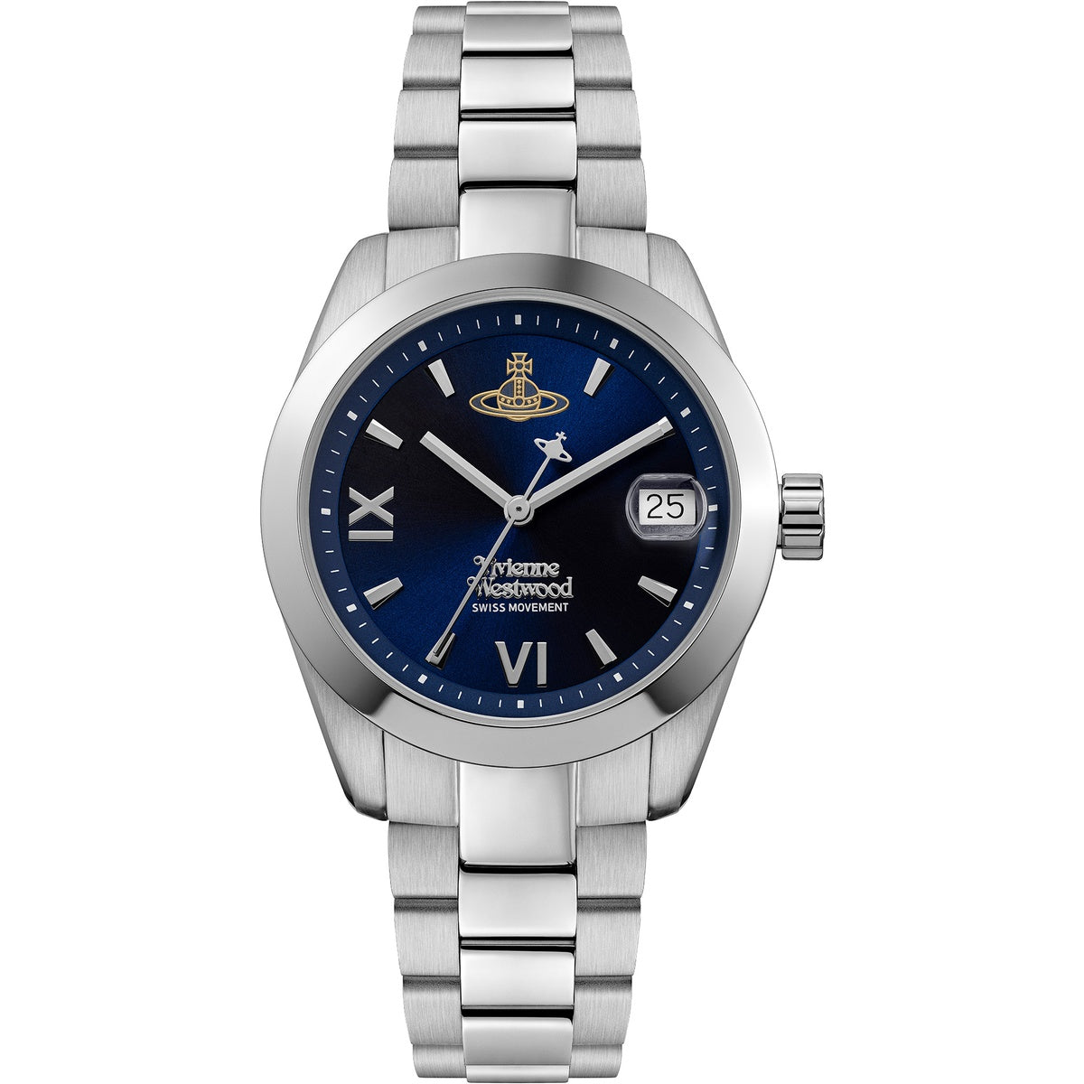 Vivienne Westwood Silver Fenchurch Midnight Blue Dial Watch