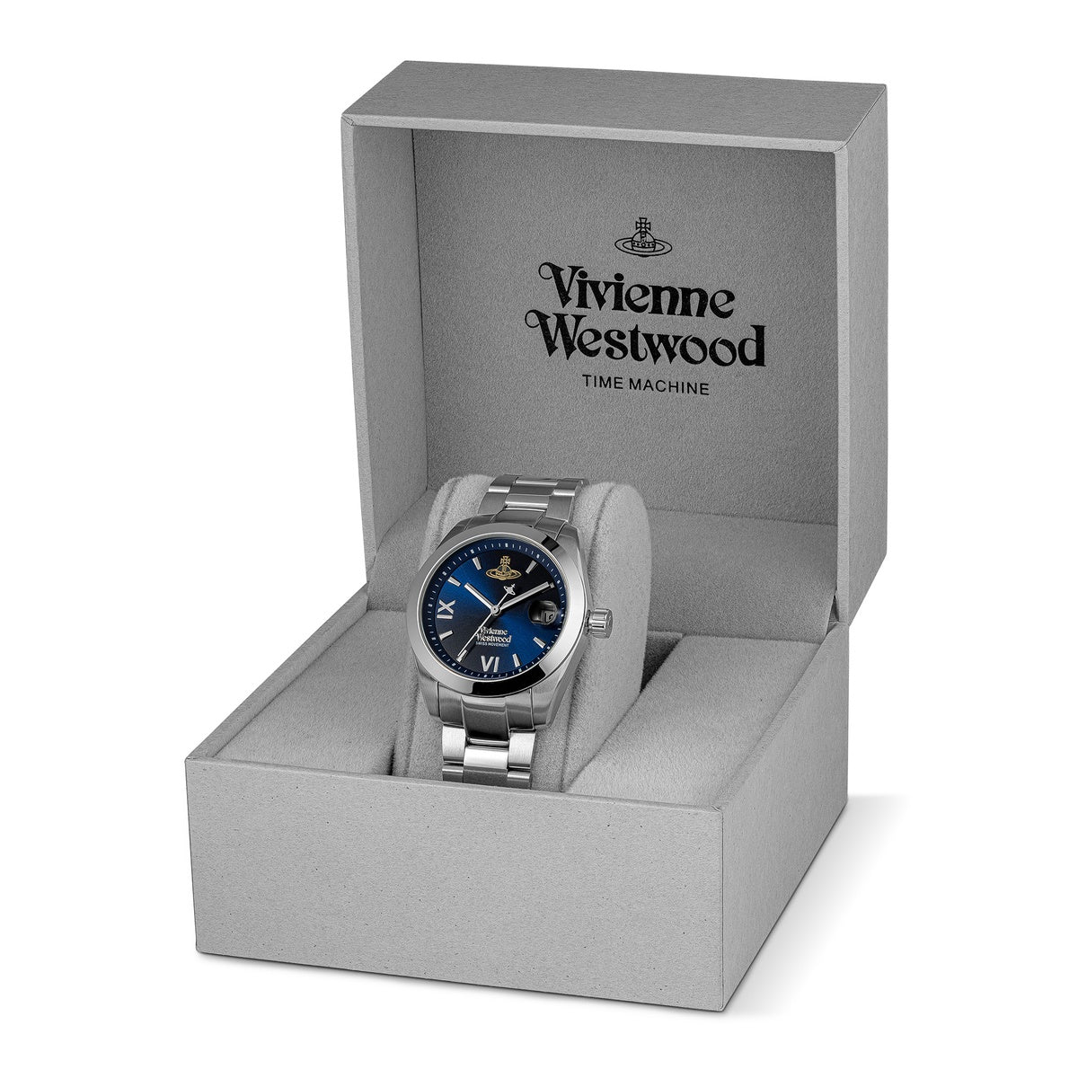 Vivienne Westwood Silver Fenchurch Midnight Blue Dial Watch