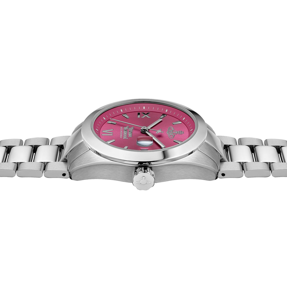Vivienne Westwood Silver Fenchurch Bright Pink Dial Watch