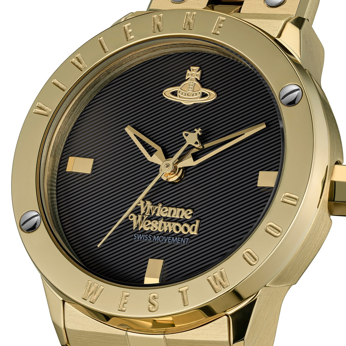 Vivienne Westwood Gold The Trellick Black Dial Watch