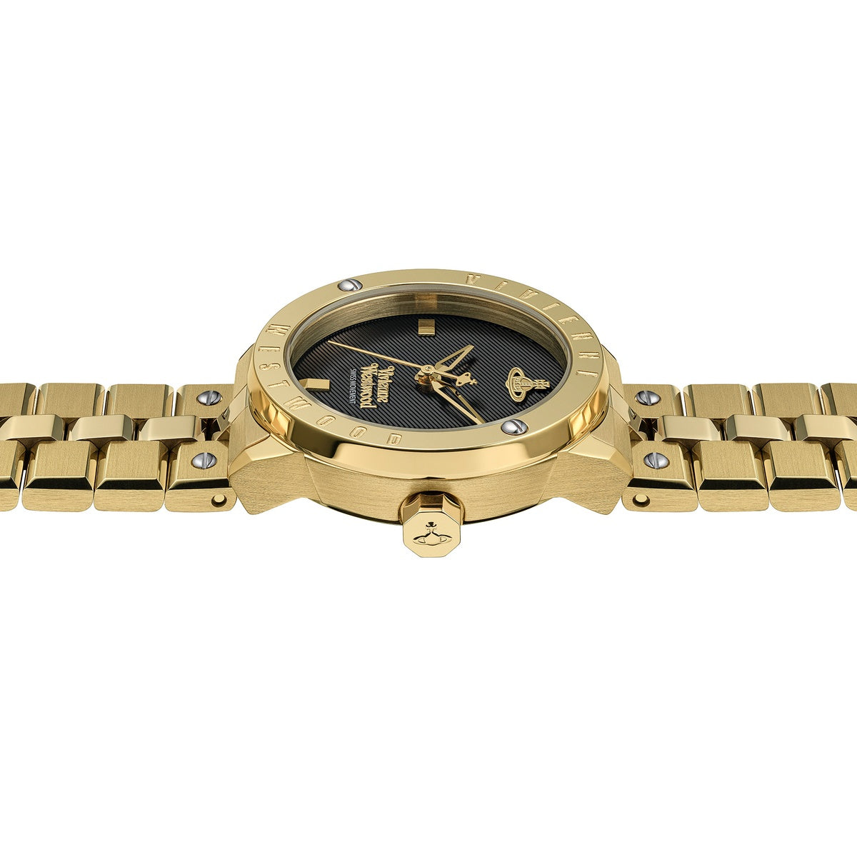 Vivienne Westwood Gold The Trellick Black Dial Watch