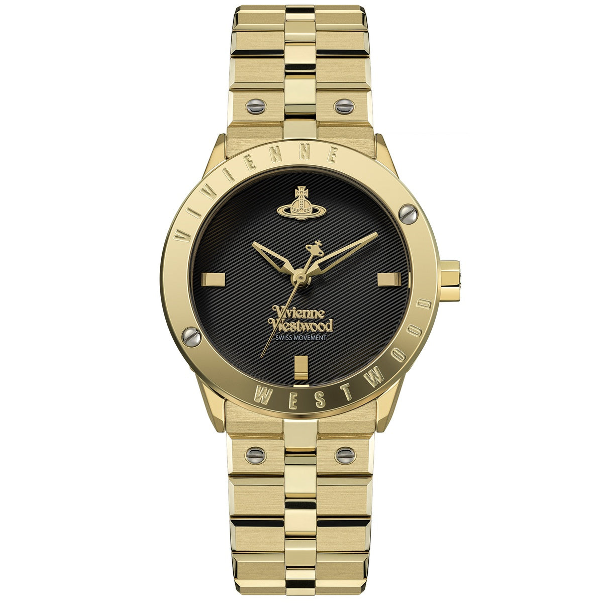 Vivienne Westwood Gold The Trellick Black Dial Watch