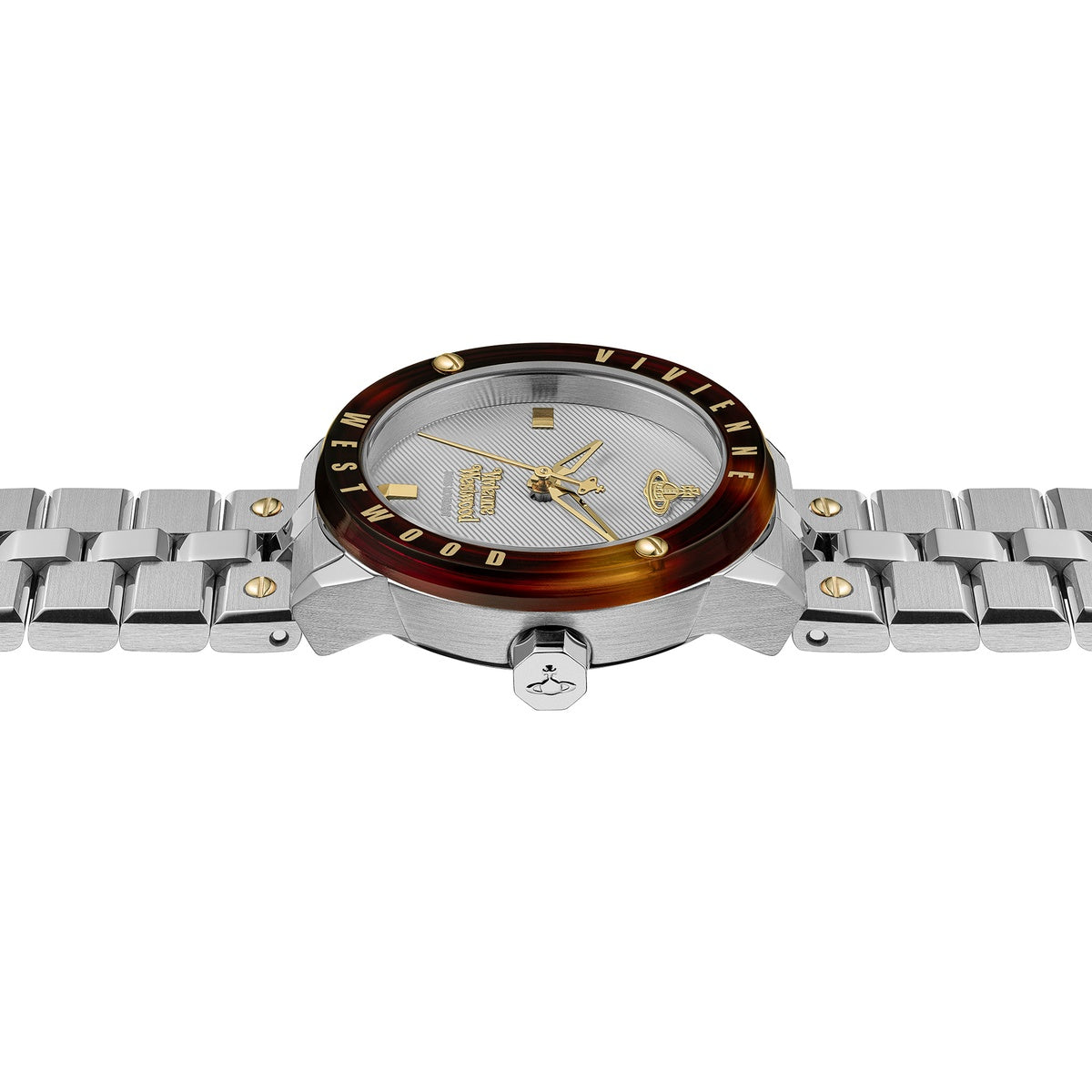 Vivienne Westwood Silver The Trellick Tortoiseshell Bezel Watch