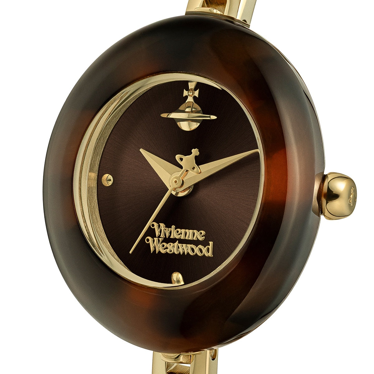 Vivienne Westwood Gold The Audley Tortoiseshell Bangle Watch