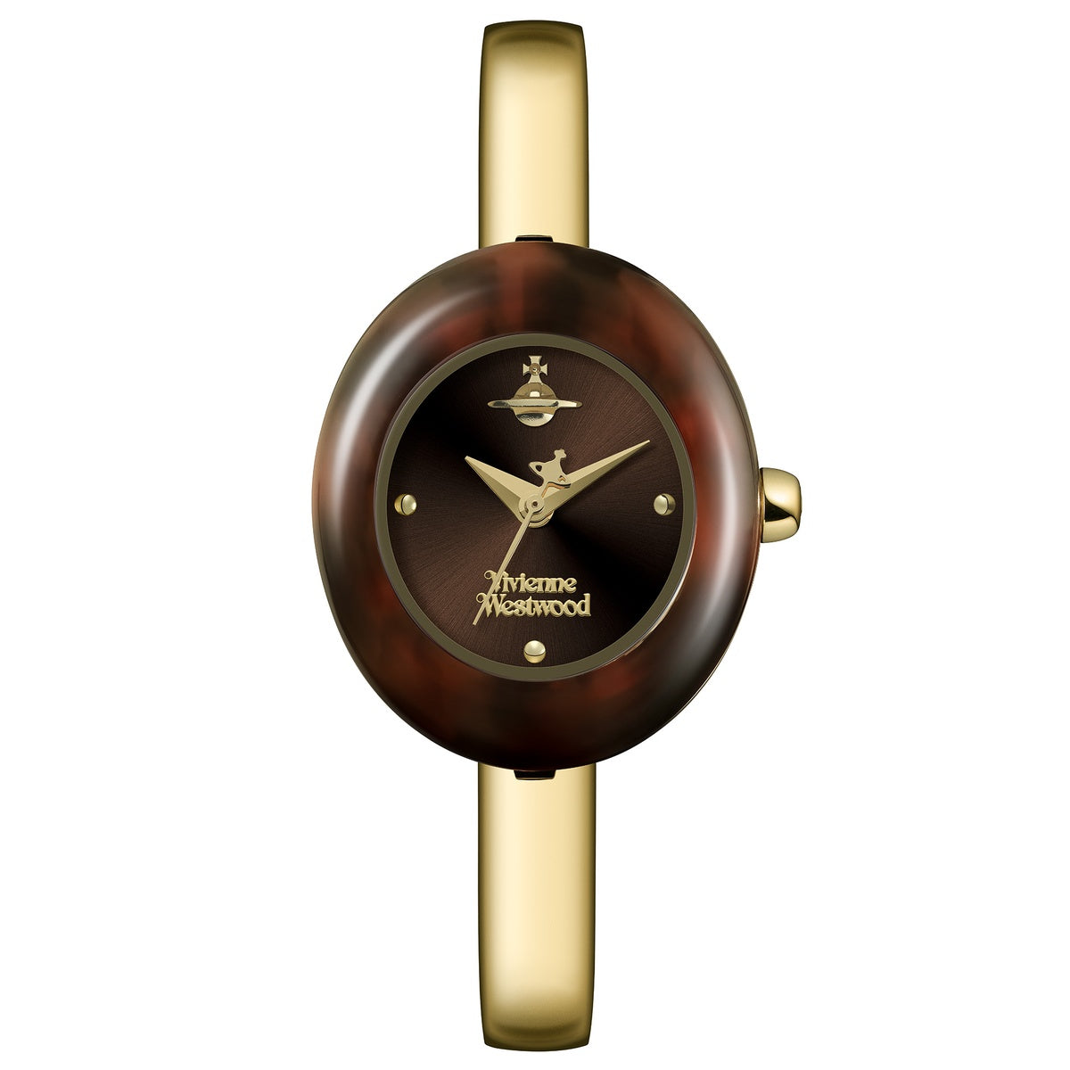 Vivienne Westwood Gold The Audley Tortoiseshell Bangle Watch
