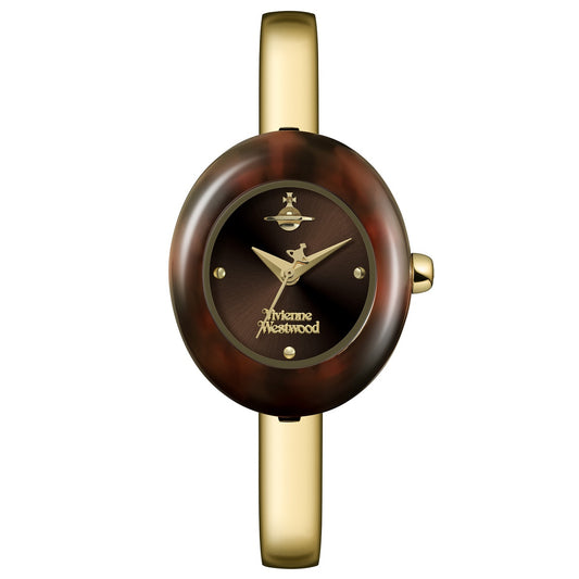 Vivienne Westwood Gold The Audley Tortoiseshell Bangle Watch