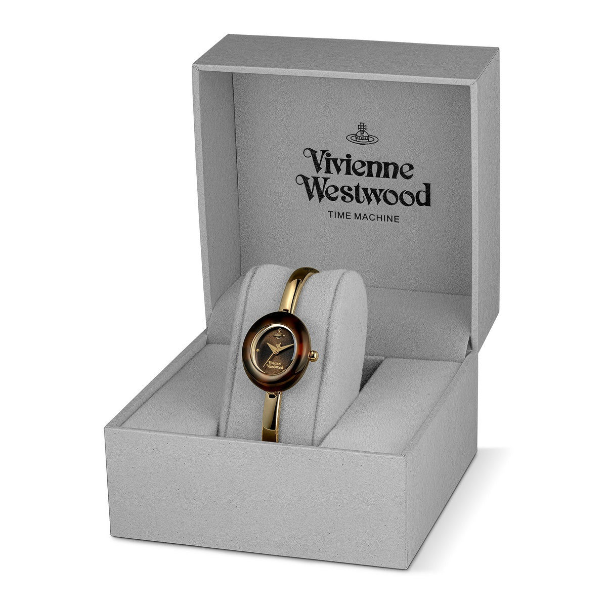 Vivienne Westwood Gold The Audley Tortoiseshell Bangle Watch