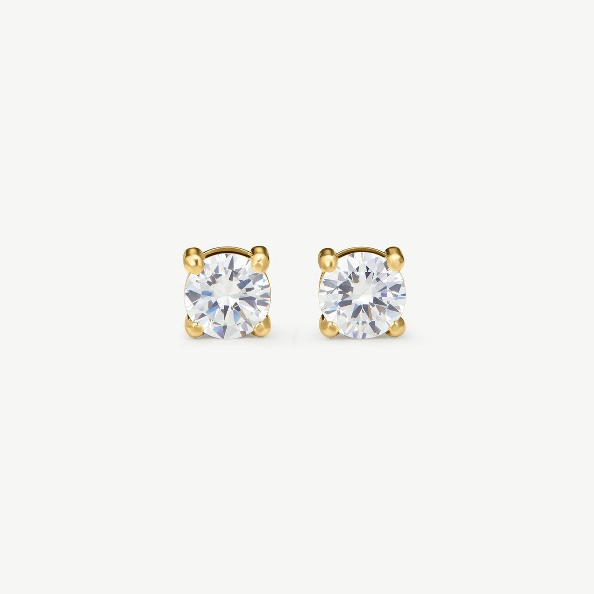 D.Louise Gold CZ Classic Tennis Stud Earrings