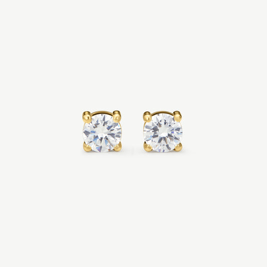 D.Louise Gold CZ Classic Tennis Stud Earrings