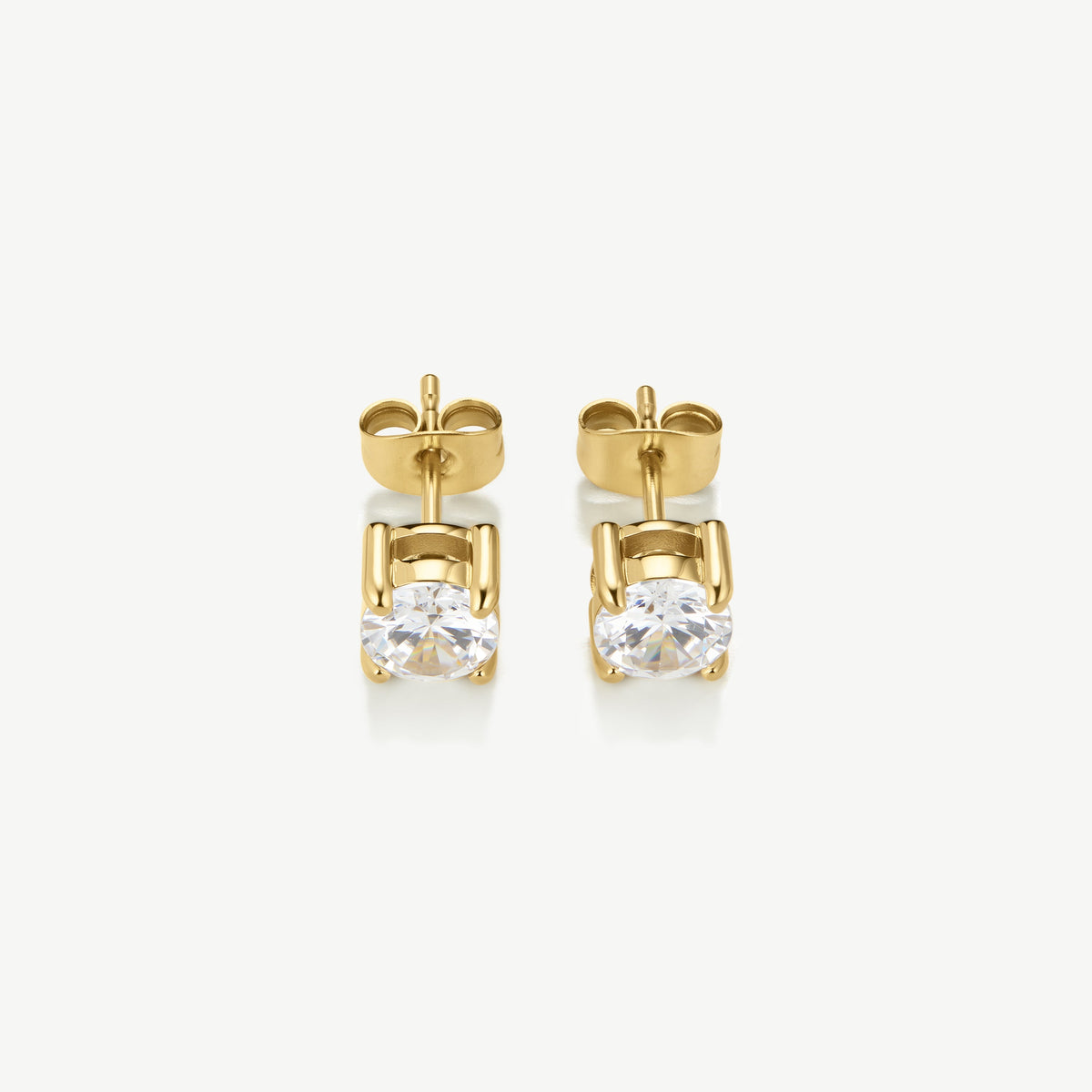 D.Louise Gold CZ Classic Tennis Stud Earrings