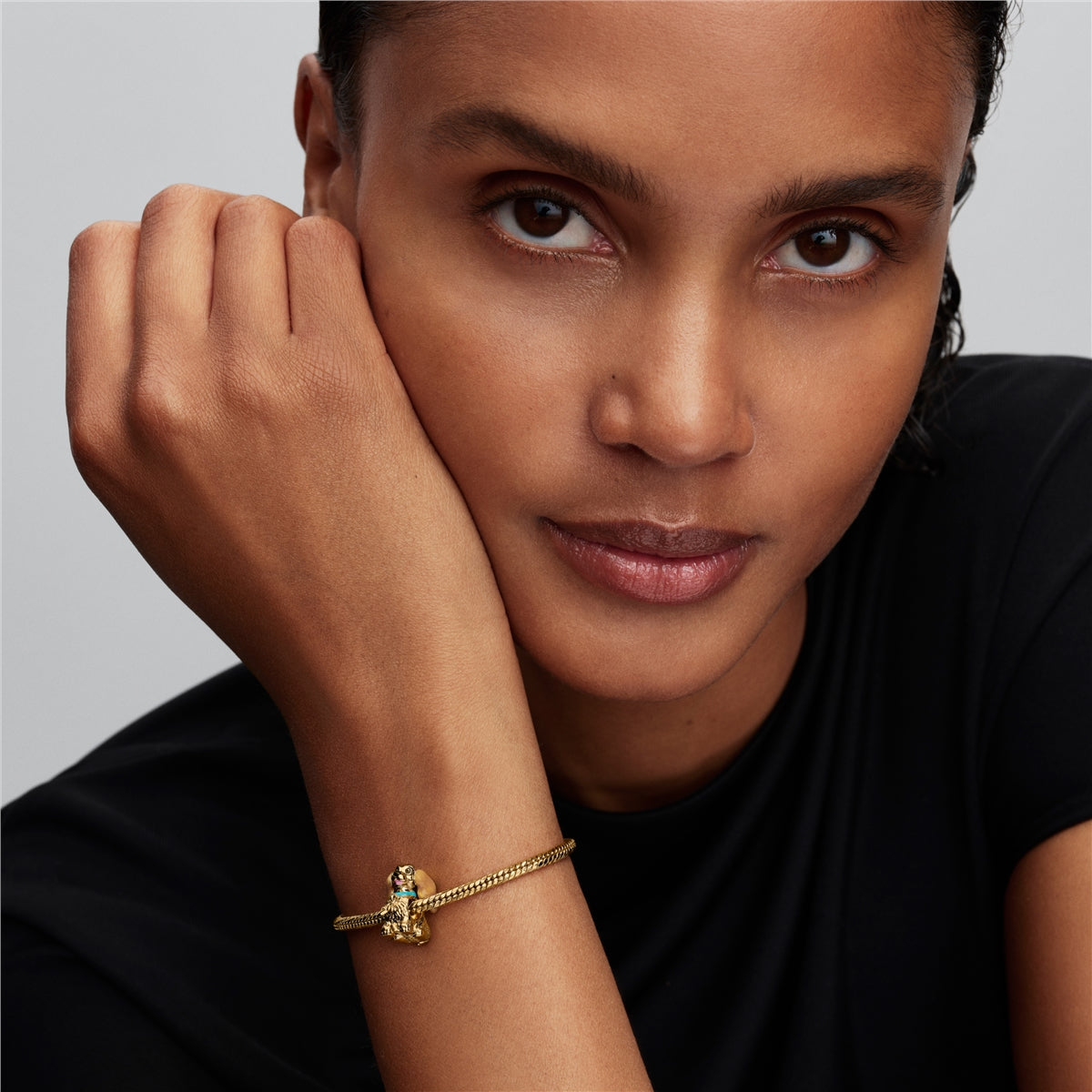 Pandora Gold Disney Lady Charm