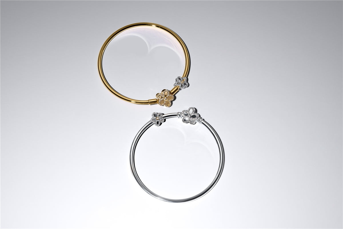 Pandora Silver Pavé Flower Openwork Charm