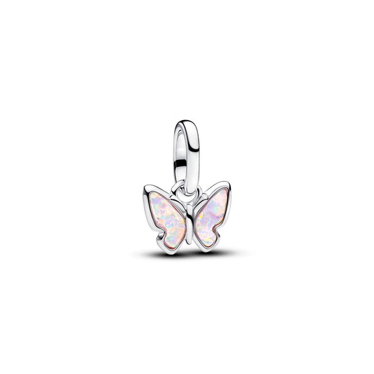 Pandora Silver Pink Butterfly Mini Dangle Charm