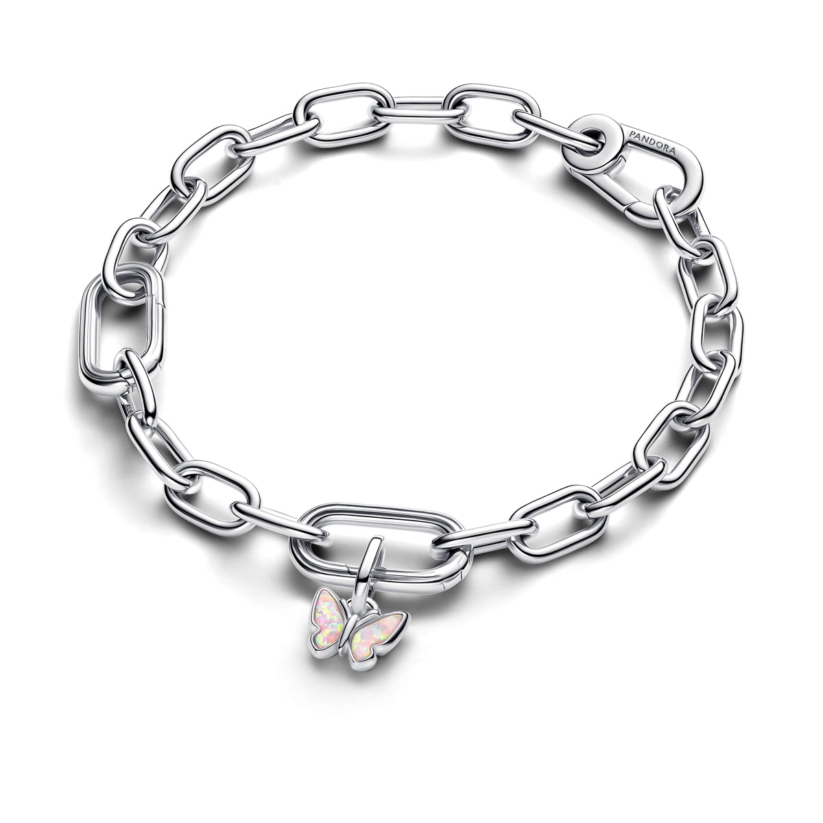 Pandora Silver Pink Butterfly Mini Dangle Charm