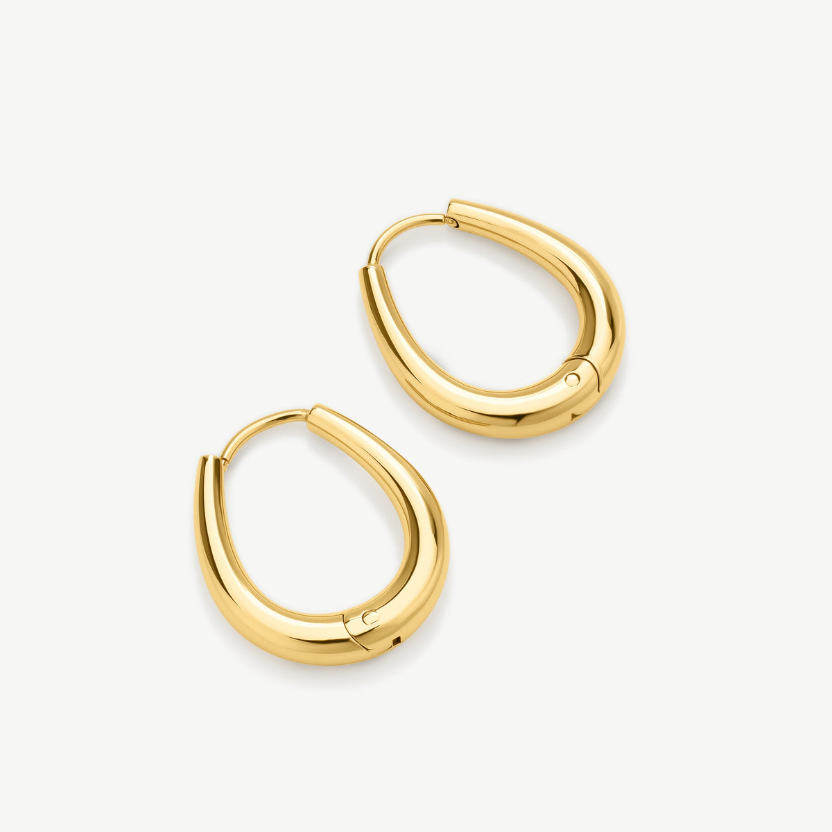 D.Louise Gold Tapered Oval Hoop Earrings