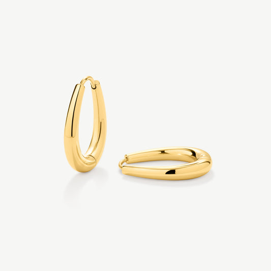 D.Louise Gold Tapered Oval Hoop Earrings