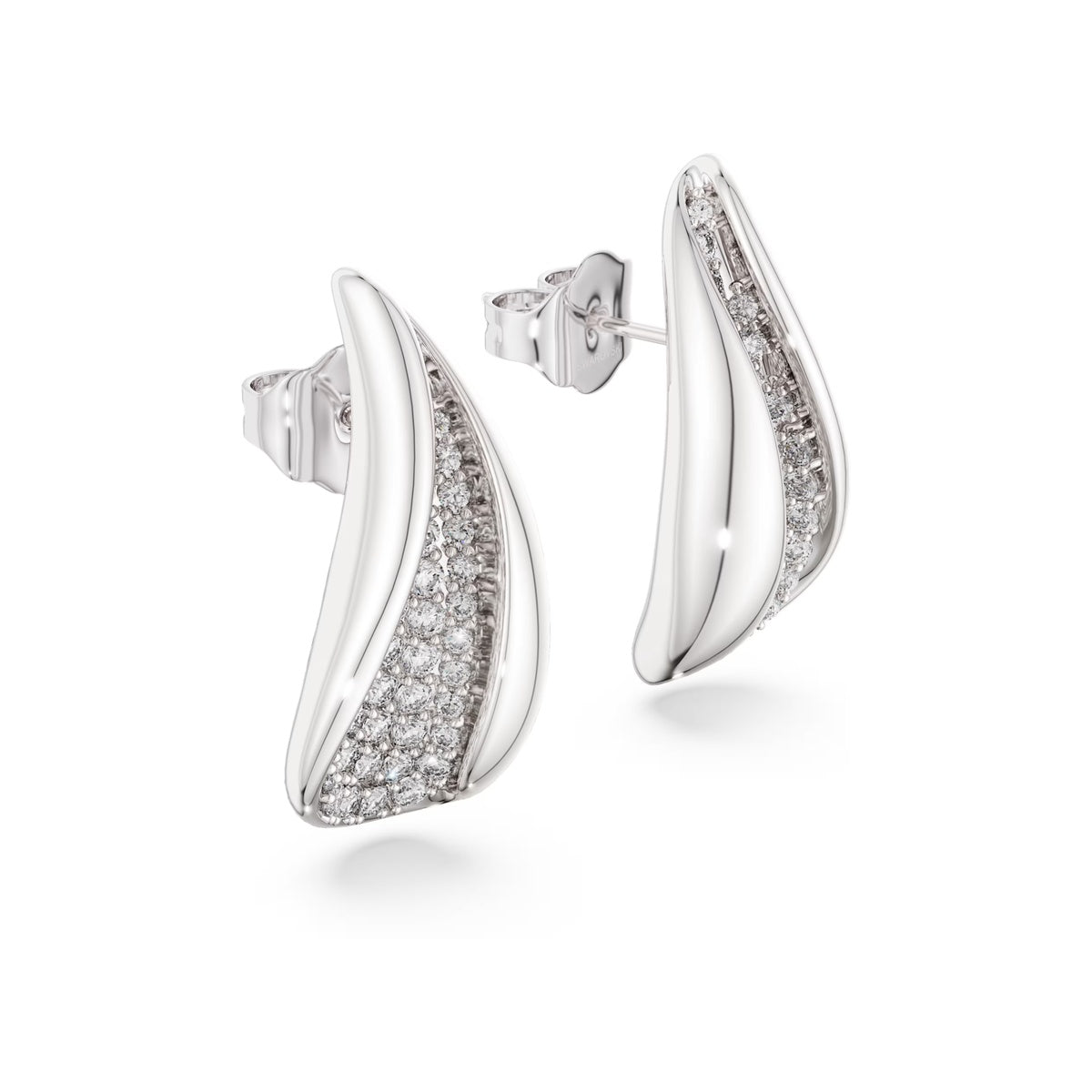 Swarovski Classica Sterling Silver White Round Cut Drop Earrings