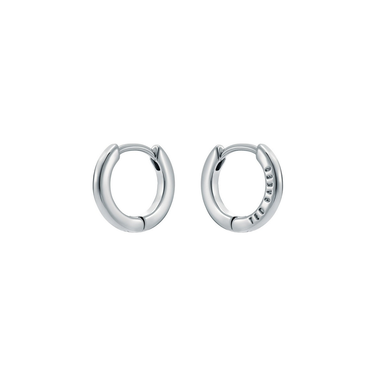 Ted Baker Silver Crislie Classic Hoop Logo Hoop Earrings
