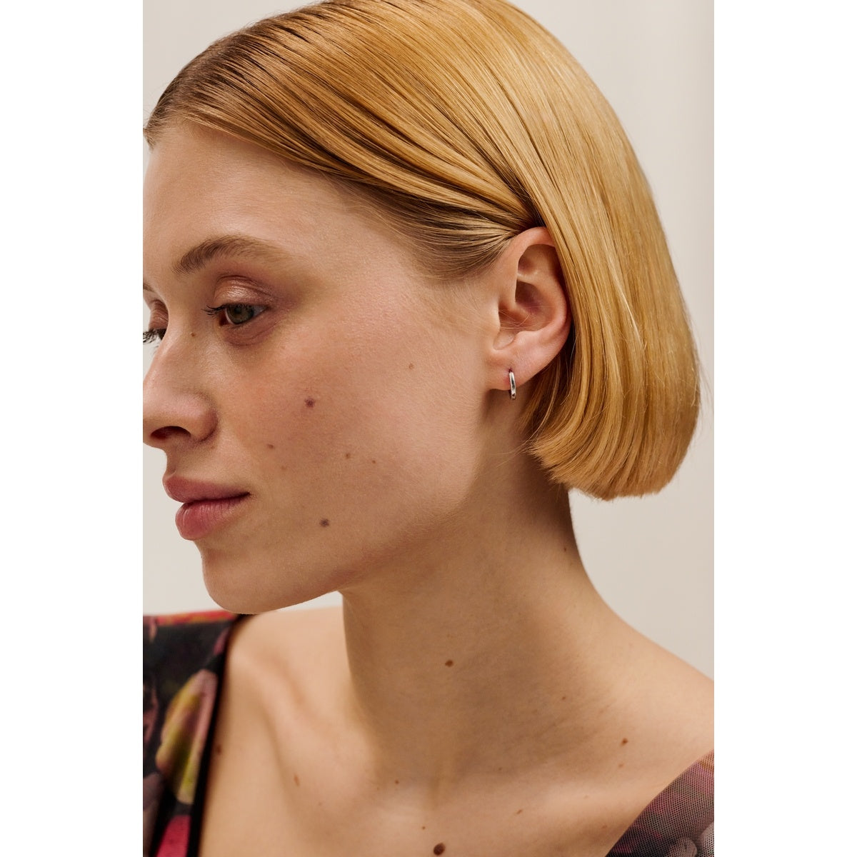 Ted Baker Silver Crislie Classic Hoop Logo Hoop Earrings