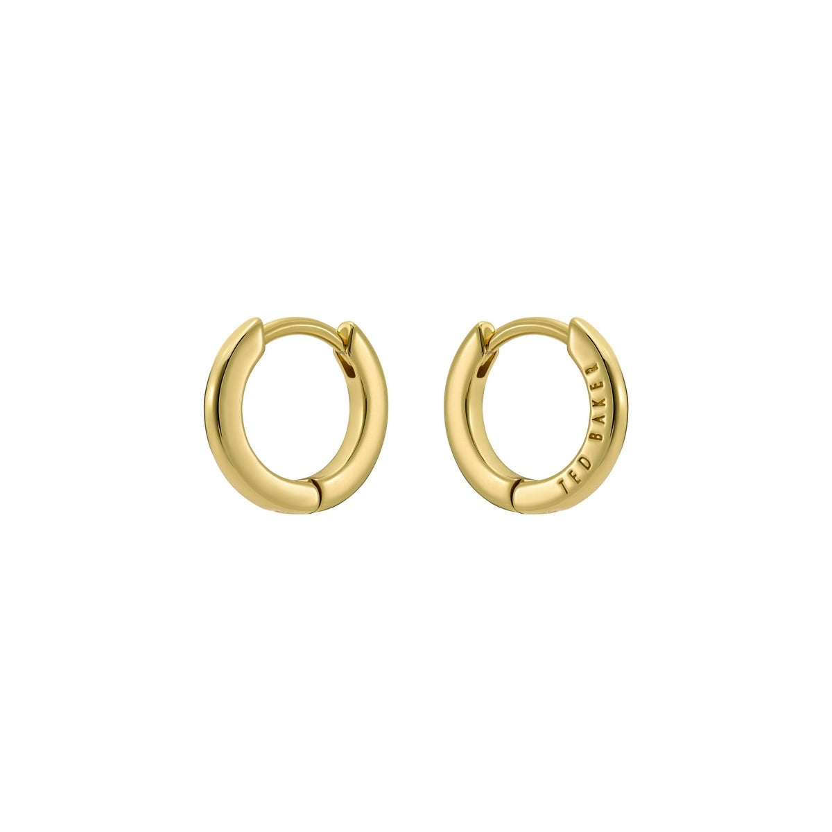 Ted Baker Gold Crislie Classic Hoop Logo Hoop Earrings