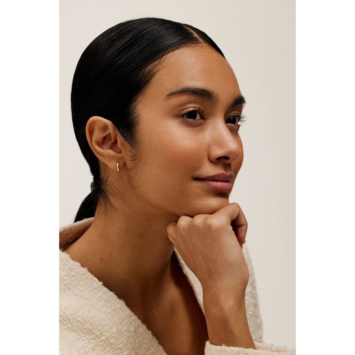 Ted Baker Gold Crislie Classic Hoop Logo Hoop Earrings