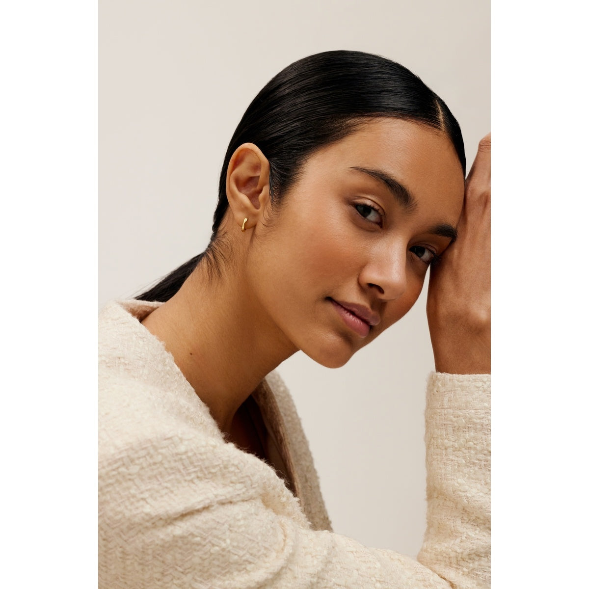 Ted Baker Gold Crislie Classic Hoop Logo Hoop Earrings