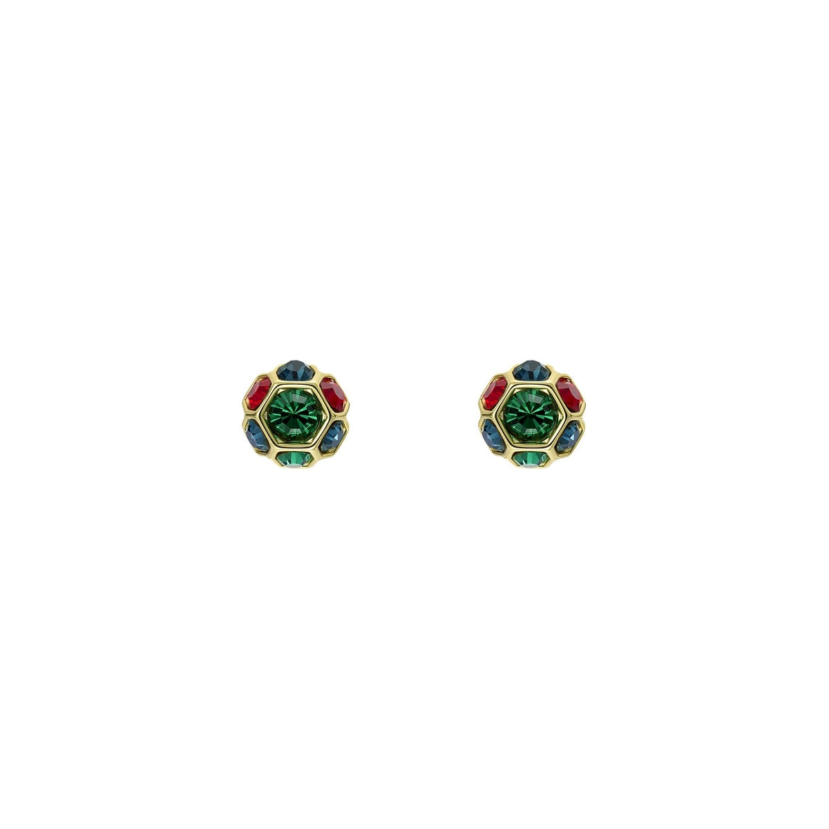 Ted Baker Gold Gemme Multi Green Gem Cluster Stud Earrings