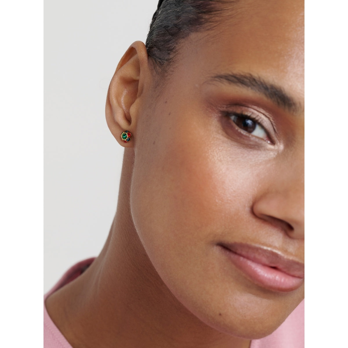 Ted Baker Gold Gemme Multi Green Gem Cluster Stud Earrings