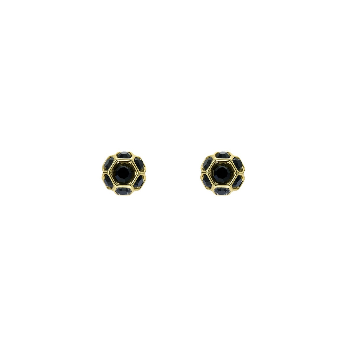 Ted Baker Gold Gemme Black Gem Cluster Stud Earrings