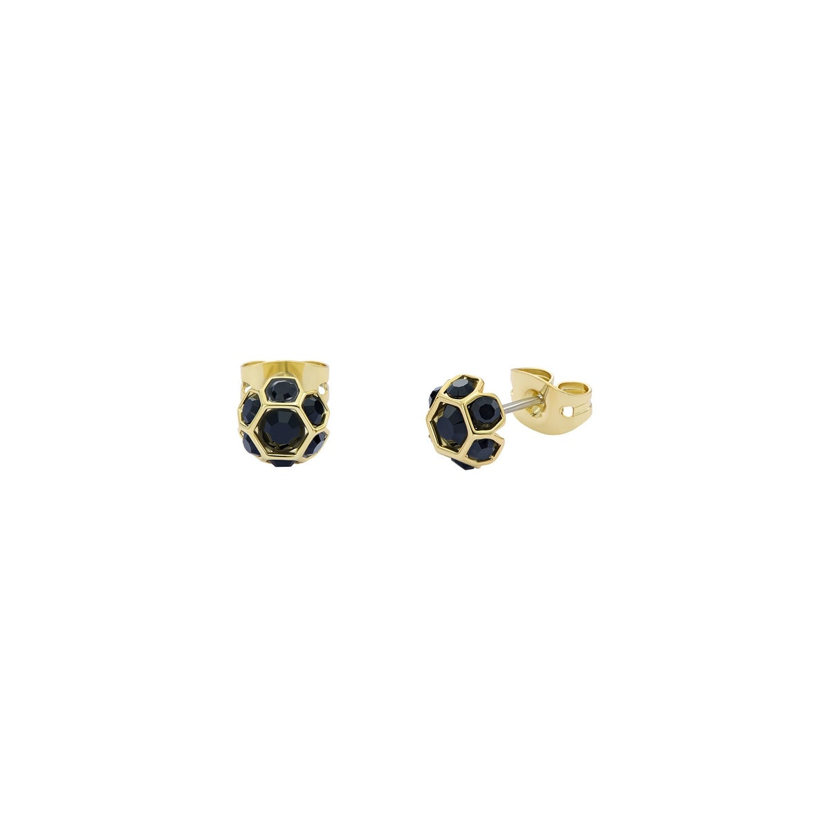 Ted Baker Gold Gemme Black Gem Cluster Stud Earrings