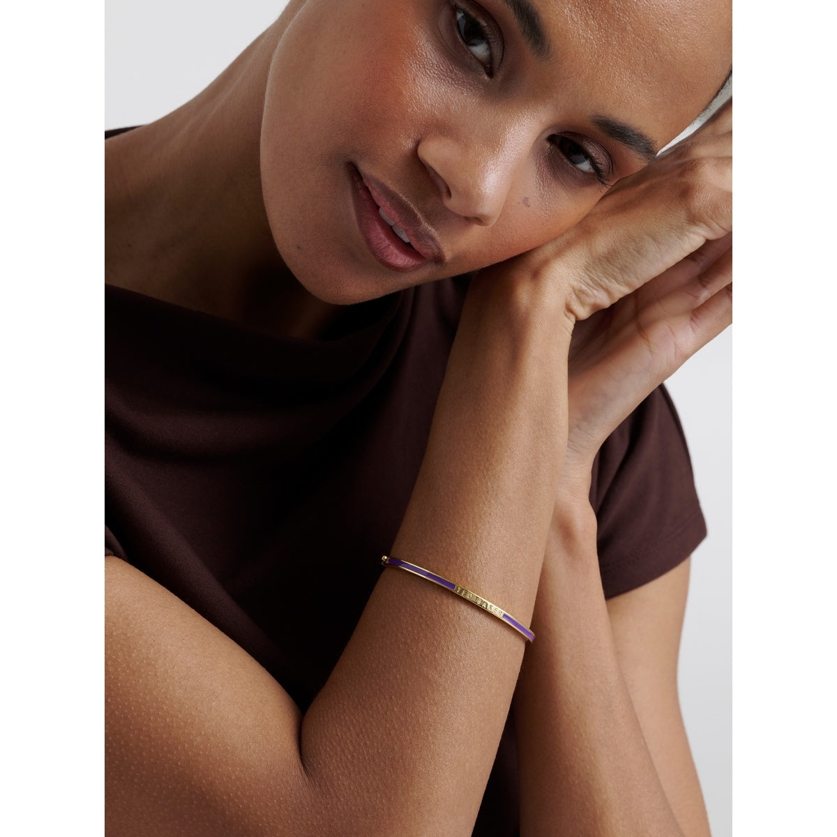 Ted Baker Gold Roley Enamel Roll Purple Bangle