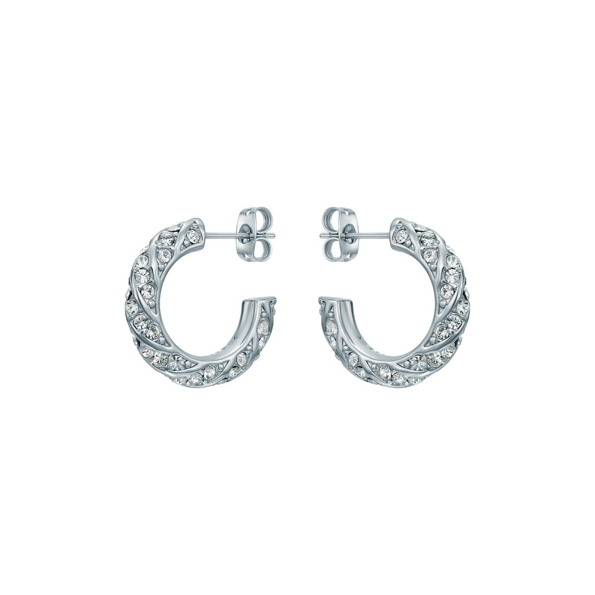 Ted Baker Silver Toni Crystal Twist Hoops