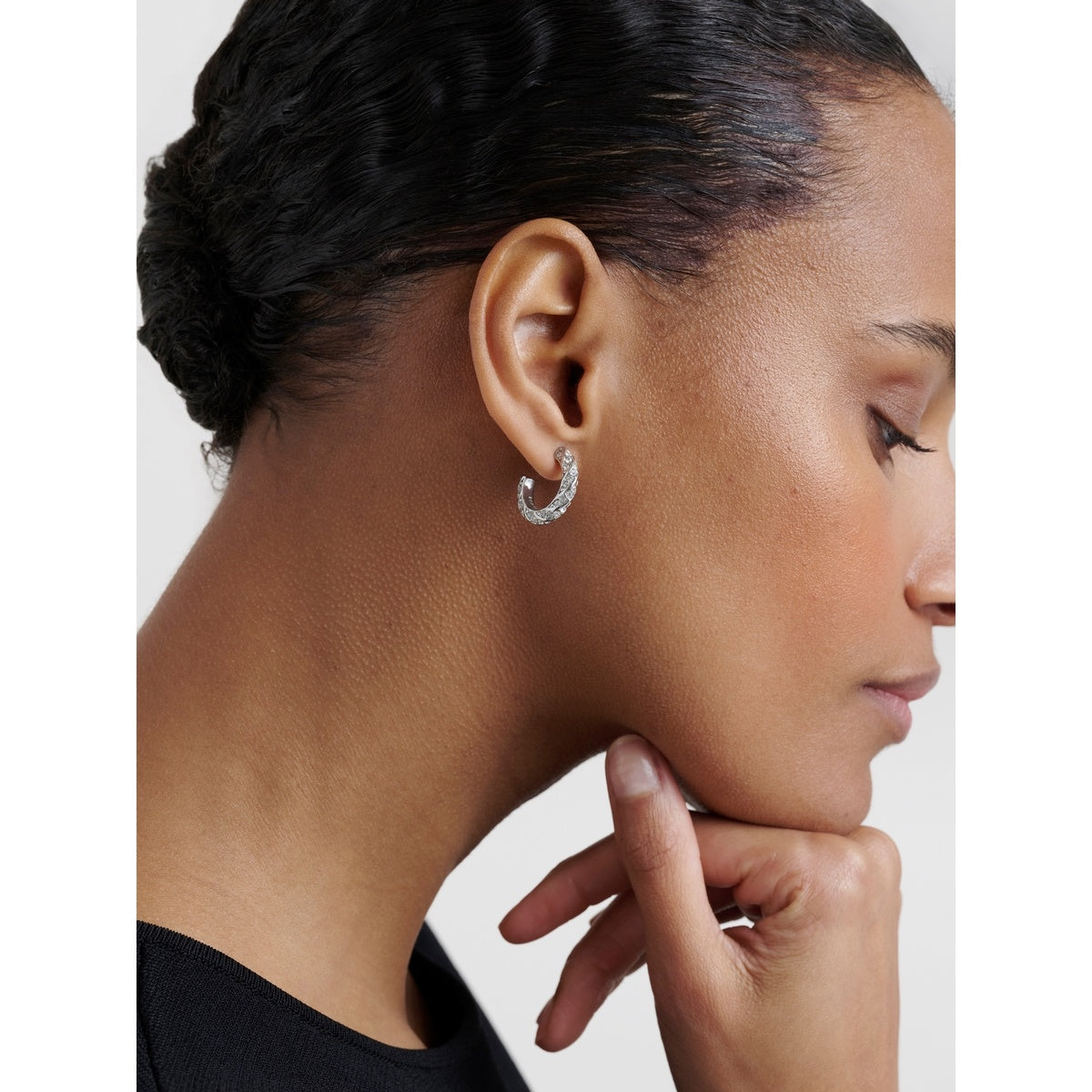Ted Baker Silver Toni Crystal Twist Hoops