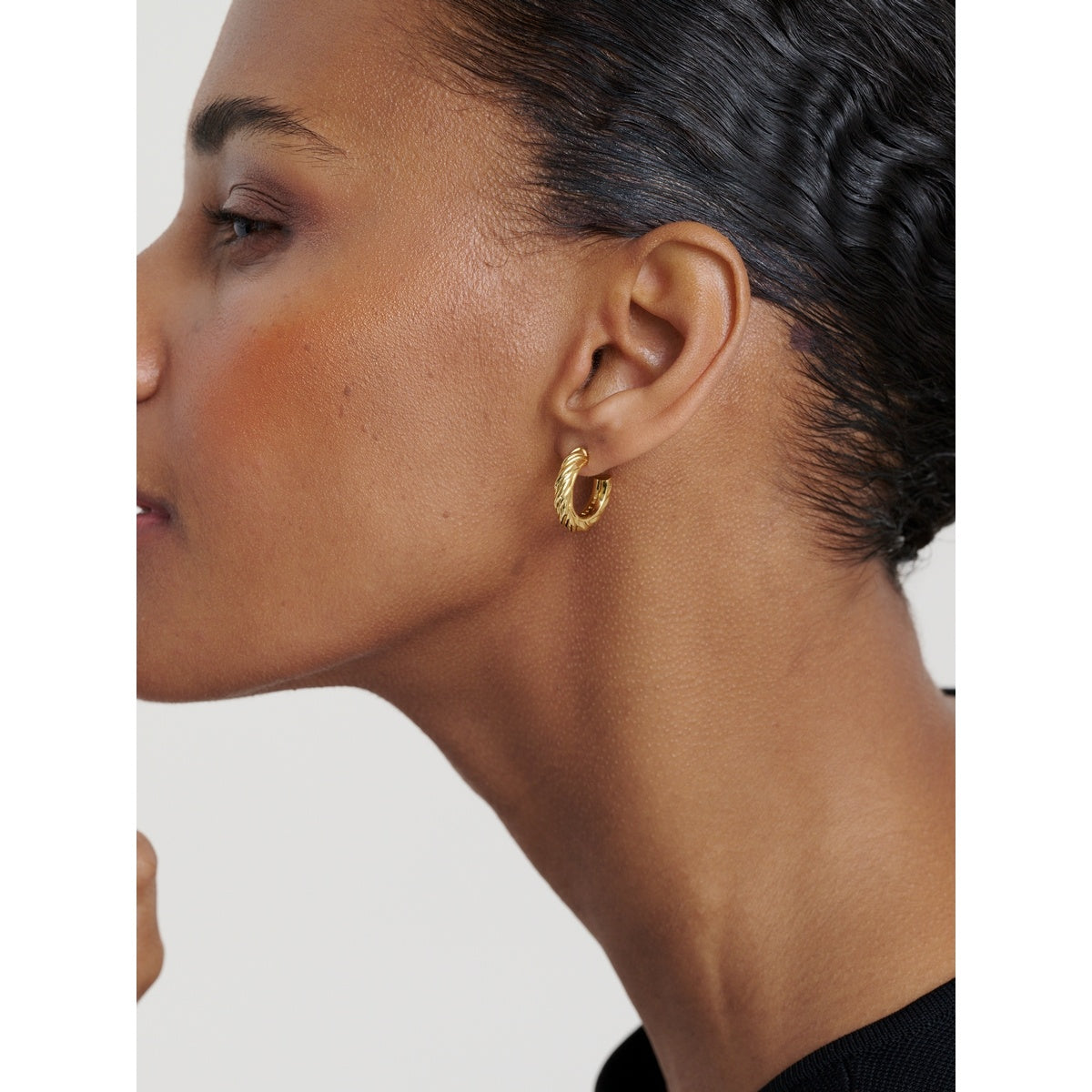 Ted Baker Gold Melanie Metal Twist Hoops