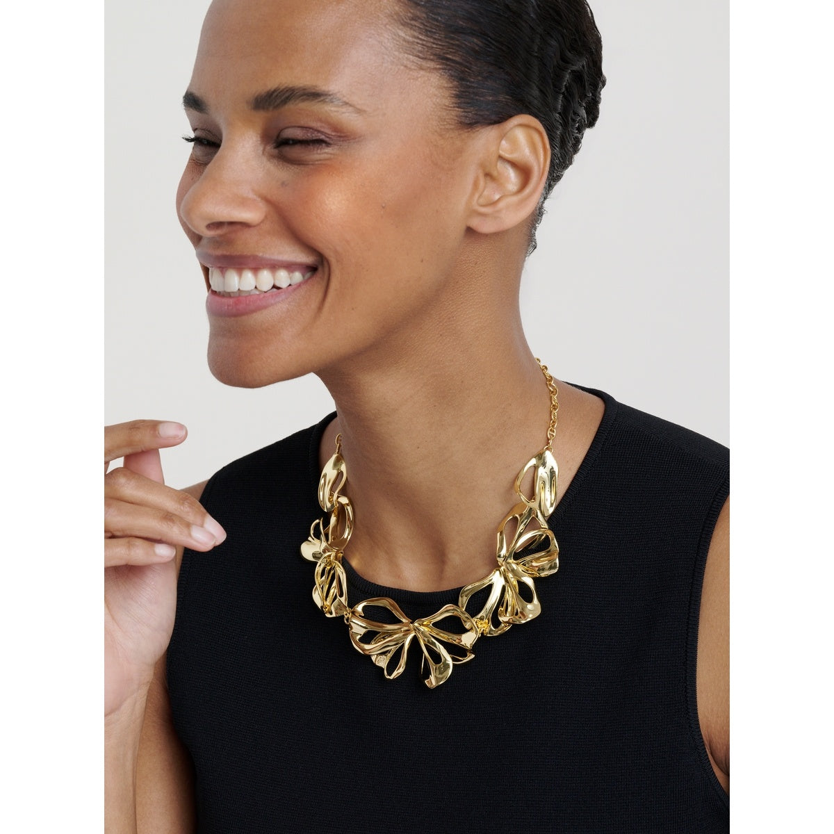 Ted Baker Gold Leona Abstract Leaf Statement Necklace
