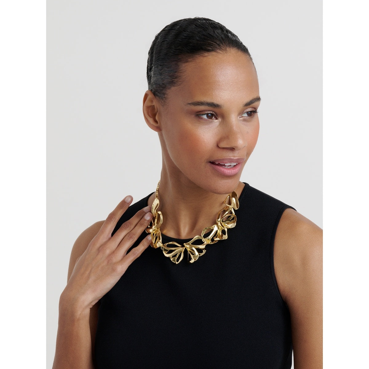 Ted Baker Gold Leona Abstract Leaf Statement Necklace