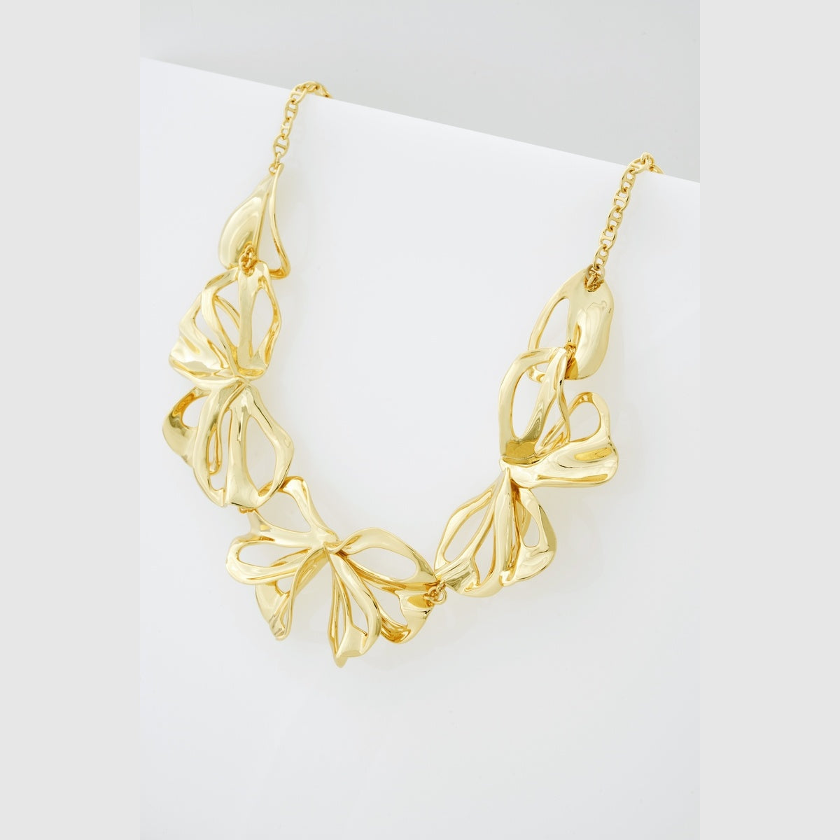 Ted Baker Gold Leona Abstract Leaf Statement Necklace