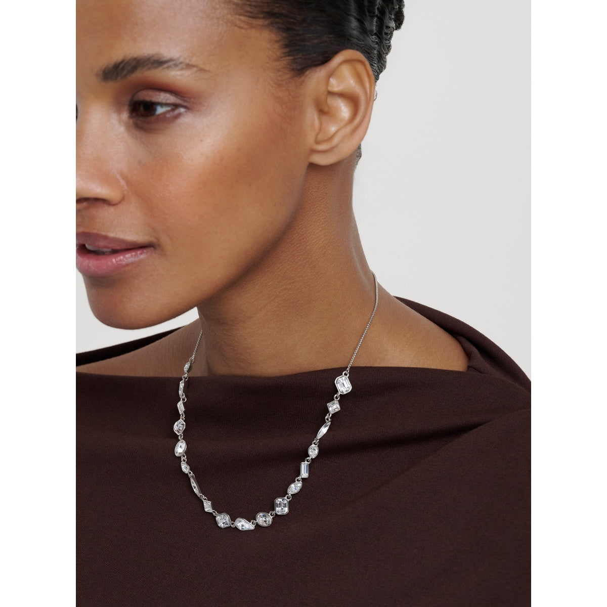 Ted Baker Silver Julie Jewel Chain Crystal Necklace