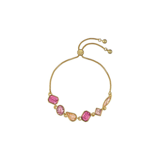 Ted Baker Gold Juliet Pink Jewel Crystal Sliding Bracelet