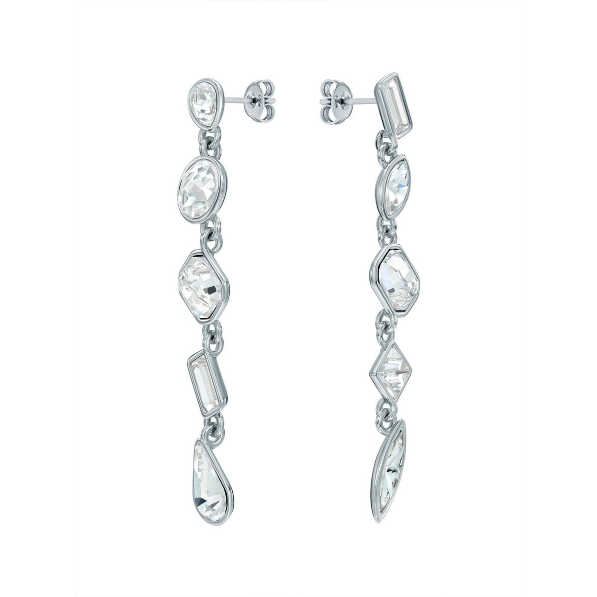 Ted Baker Silver Julianna Jewel Chain Crystal Drop Earrings