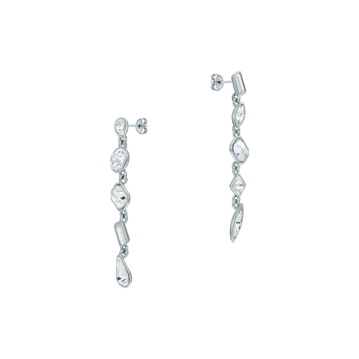 Ted Baker Silver Julianna Jewel Chain Crystal Drop Earrings