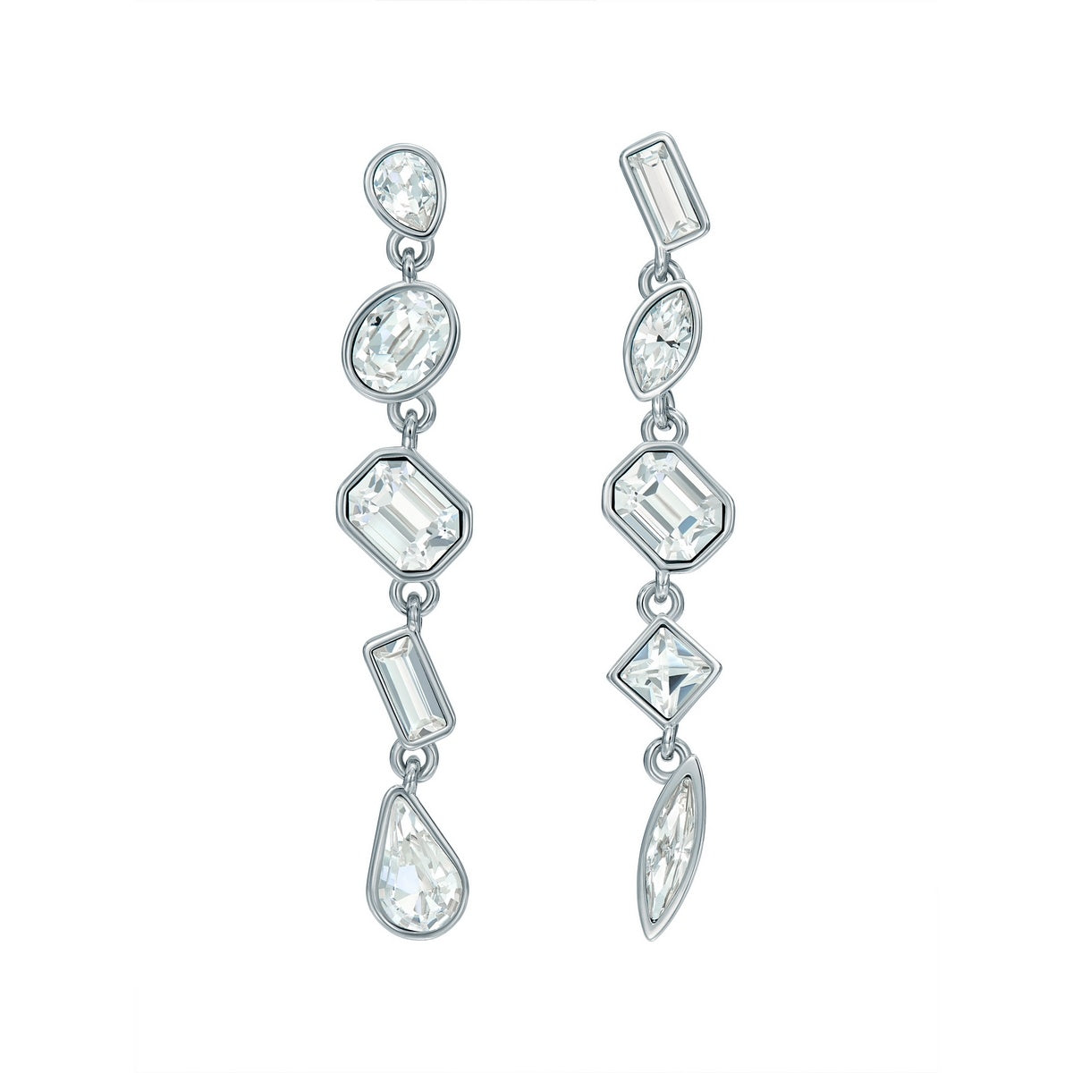 Ted Baker Silver Julianna Jewel Chain Crystal Drop Earrings