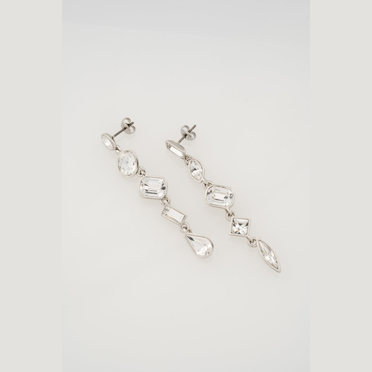 Ted Baker Silver Julianna Jewel Chain Crystal Drop Earrings