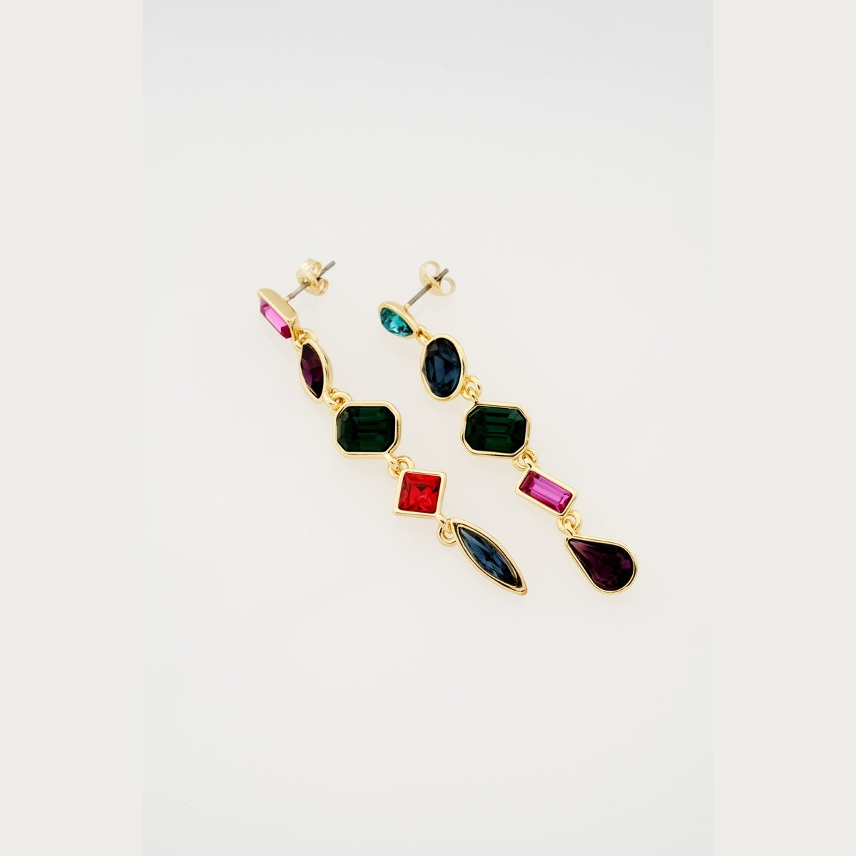 Ted Baker Gold Julianna Jewel Chain Multi Crystal Drop Earrings
