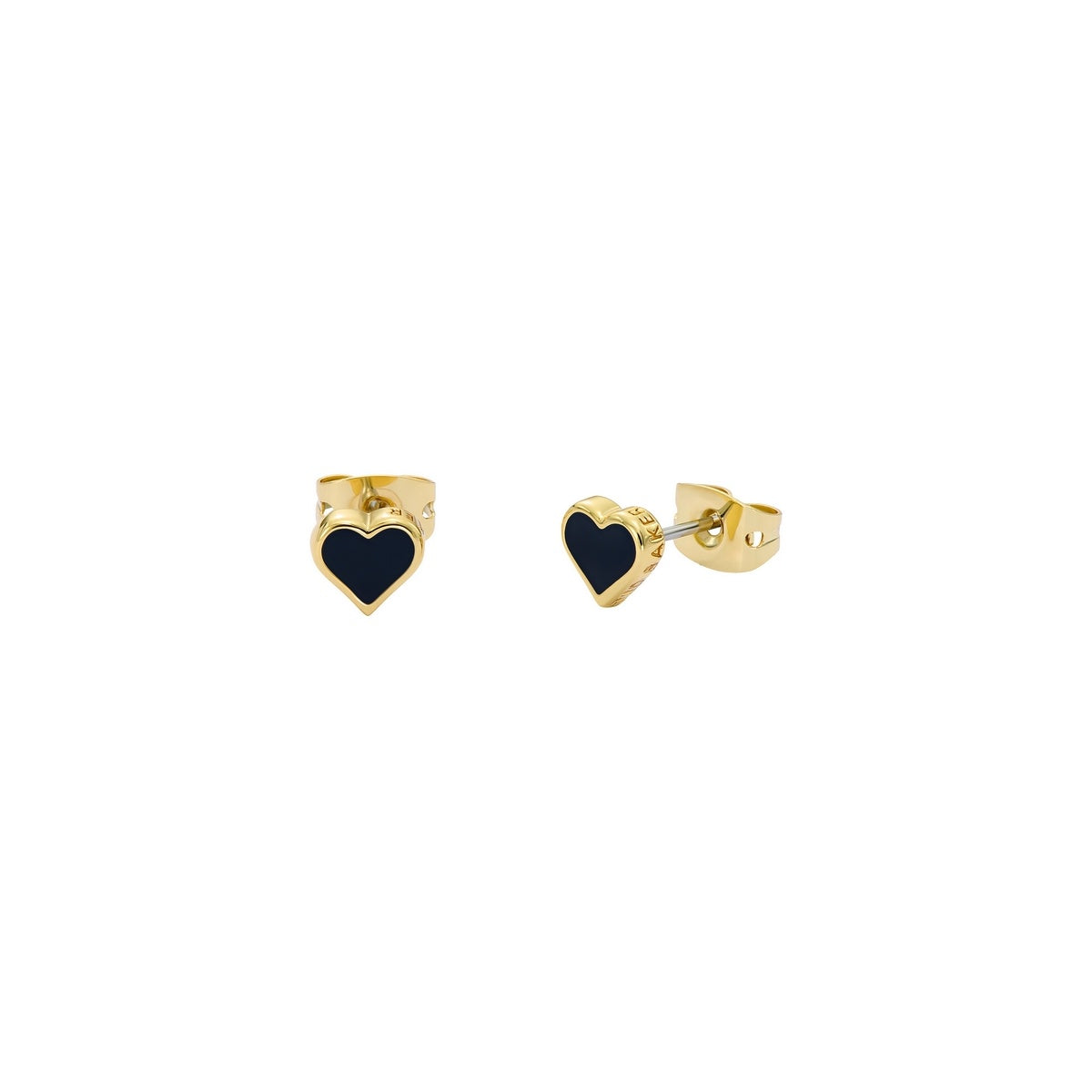 Ted Baker Gold Hailey Enamel Heart Black Stud Earrings