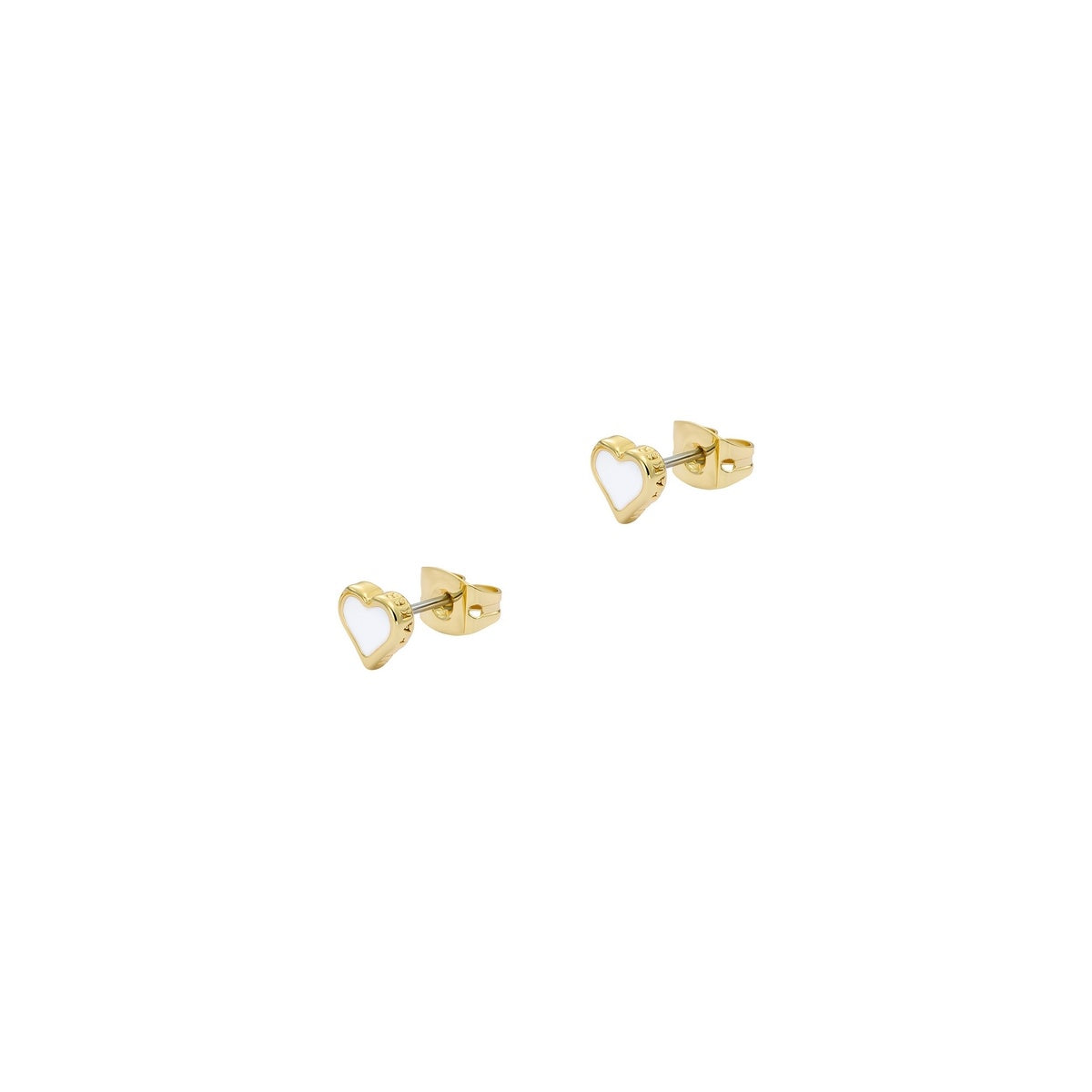 Ted Baker Gold Hailey Enamel Heart White Stud Earrings