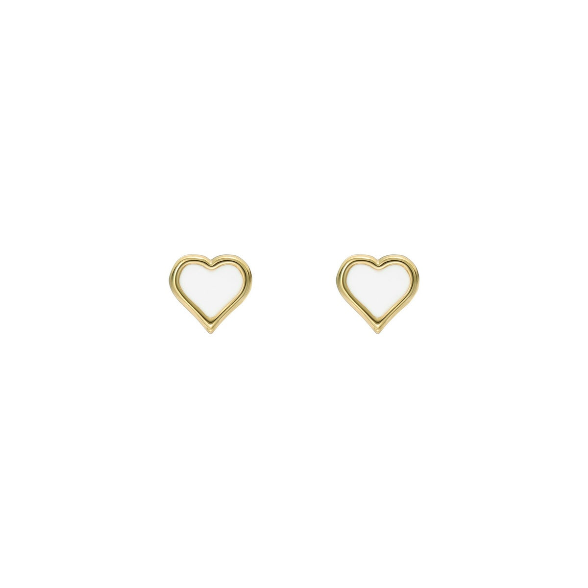 Ted Baker Gold Hailey Enamel Heart White Stud Earrings