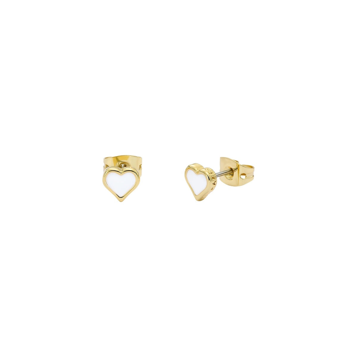 Ted Baker Gold Hailey Enamel Heart White Stud Earrings